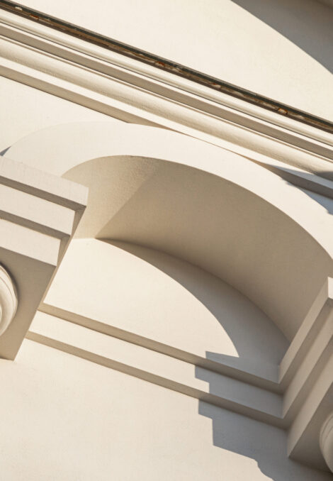 Fragment White classical building with columns, texture